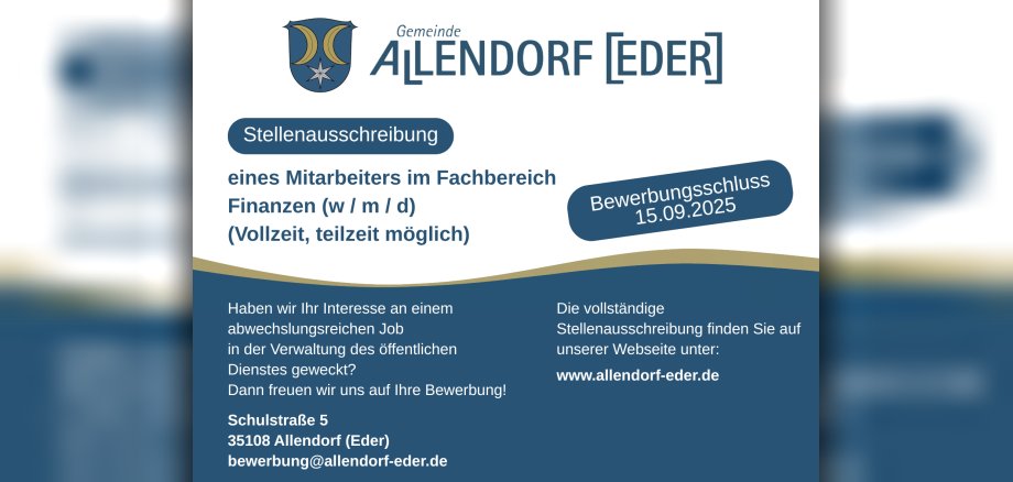 Schulstraße 5 35108 Allendorf(Eder) bewerbung@allendorf-eder.de - 1